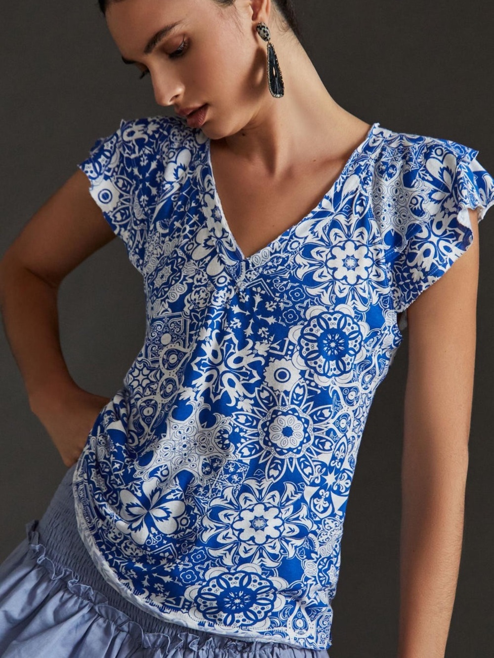 Nwot Anthropologie catie ruffled sleeve blouse top